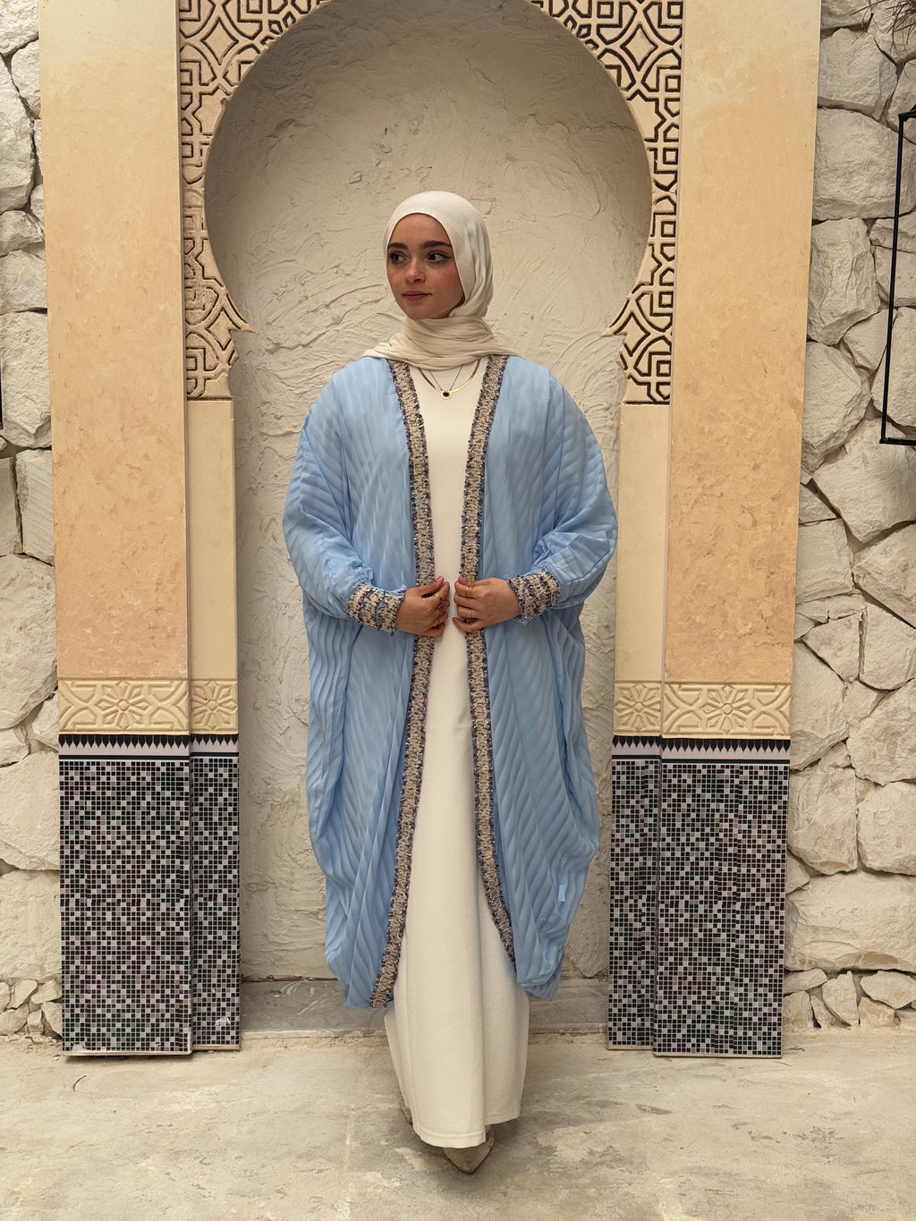 Light Ruffles Chiffon Kaftan